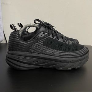 Hoka One One Bondi 6 Women’s US Size 9 TRIPLE BLACK Athletic Running Shoes